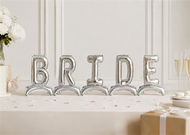 BRIDE GÜMÜŞ AYAKLI FOLYO BALON