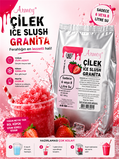 ARMEY ARO ÇİLEK SLUSH GRANITA 1 KG