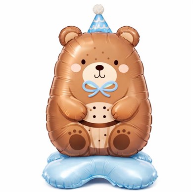 AYAKLI MAVİ AYI FOLYO BALON 1149 60 X 37 CM