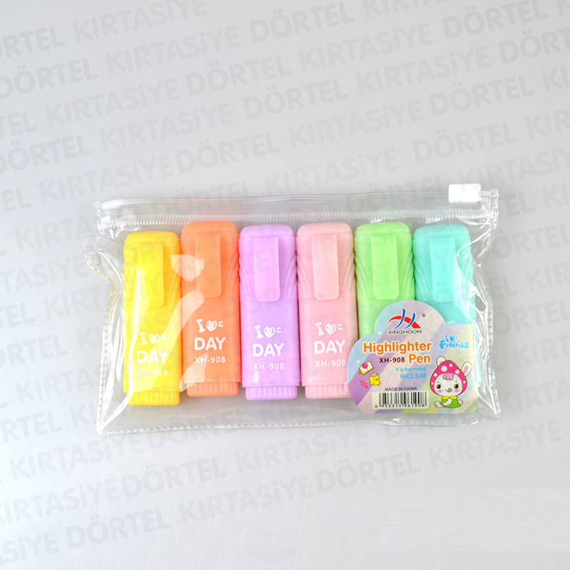  6 RENK MİNİ PASTEL FOSFORLU KALEM SETİ