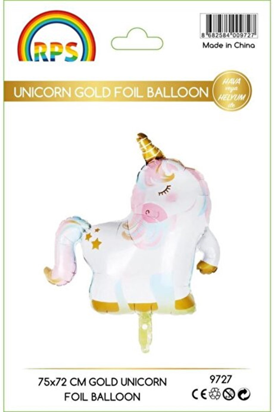  75X72 CM GOLD UNICORN FOIL BALLOON 9727