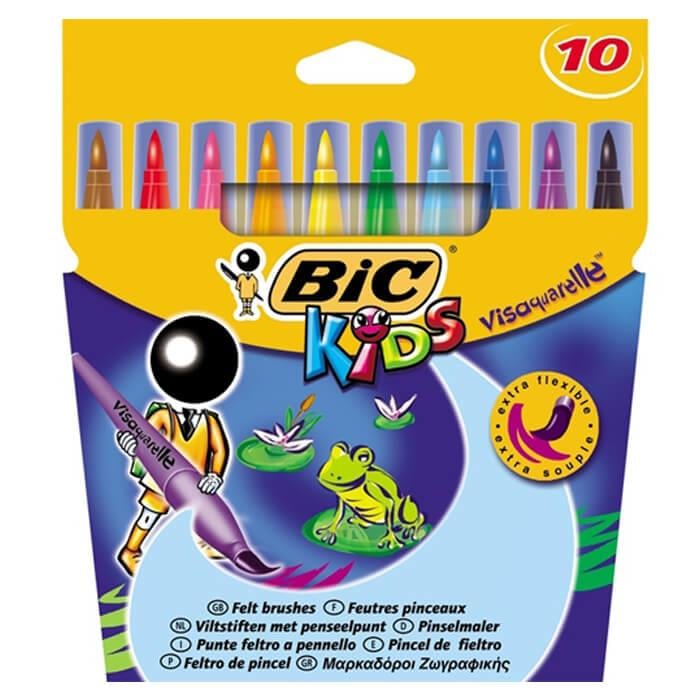  BİC VİSACOLOR 10 LU FIRÇA UÇLU KEÇELİ KALEM