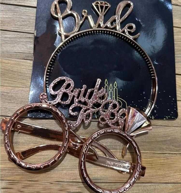  BRIDE TO BE TAÇ + GÖZLÜK SET ORC-PRT-BRD / ROSE GOLD