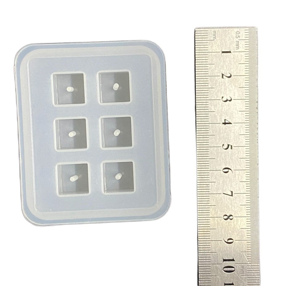  BT-9040  DELİKLİ KÜP 6 LI SİLİKON EPOKSİ KALIBI 1 CM