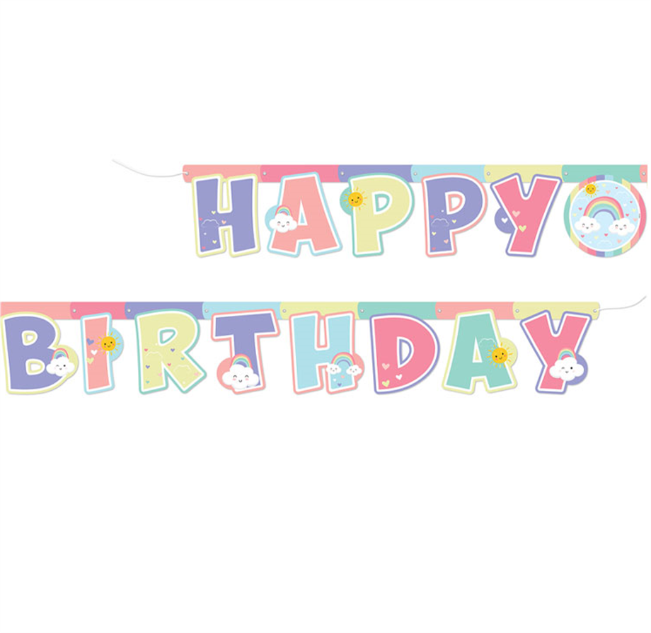  GÖKKUŞAĞI BULUT HAPPY BIRTHDAY BANNER 2.10 MT
