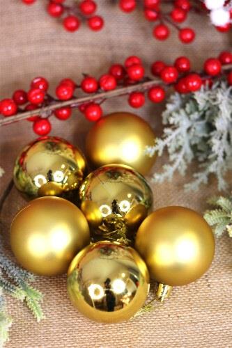  GOLD AĞAÇ SÜSLEME TOP 6 LI N2/6006A 