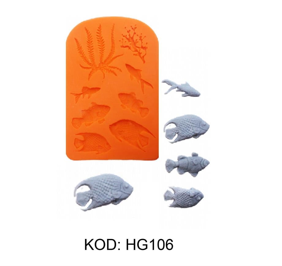  HG-106 AKVARYUM BALIKLARI SİLİKON KALIP 8 X 8cm