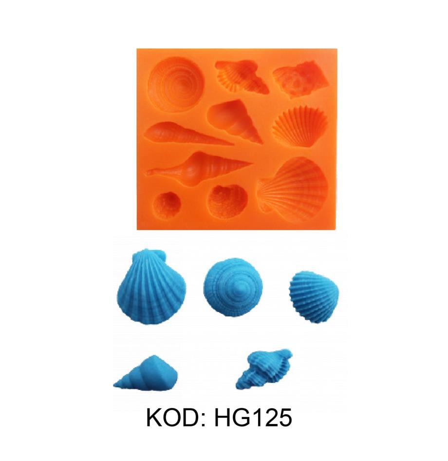  HG-125 MİDYE İTRİDYE KABUKLARI SİLİKON KALIP 7.5 X 7.5cm