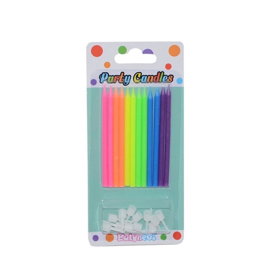  KARIŞIK RENK 9 CM ALTLIKLI MUM 12 ADET