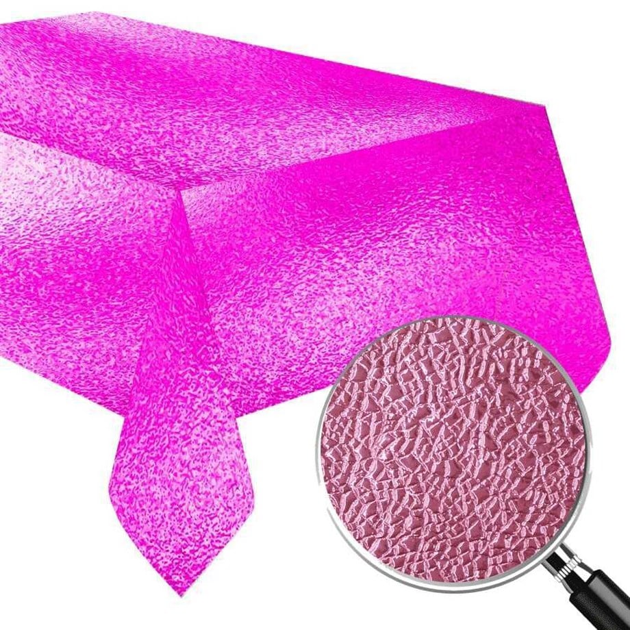  MASA ÖRTÜSÜ PEMBE IŞILTILI METALİZE 120x180 CM