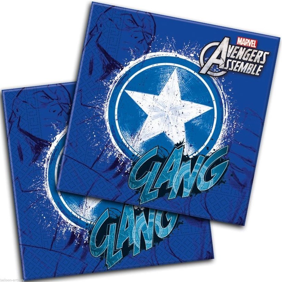  PEÇETE CAPTAIN AMERİCA 33 X 33 cm 20 ADET LİSANSLI