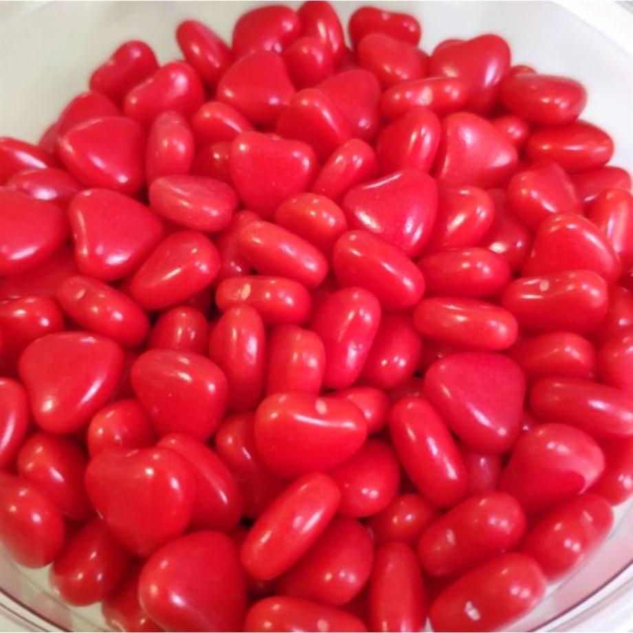  RENKLİ ŞEKER KALP KIRMIZI 100 GR