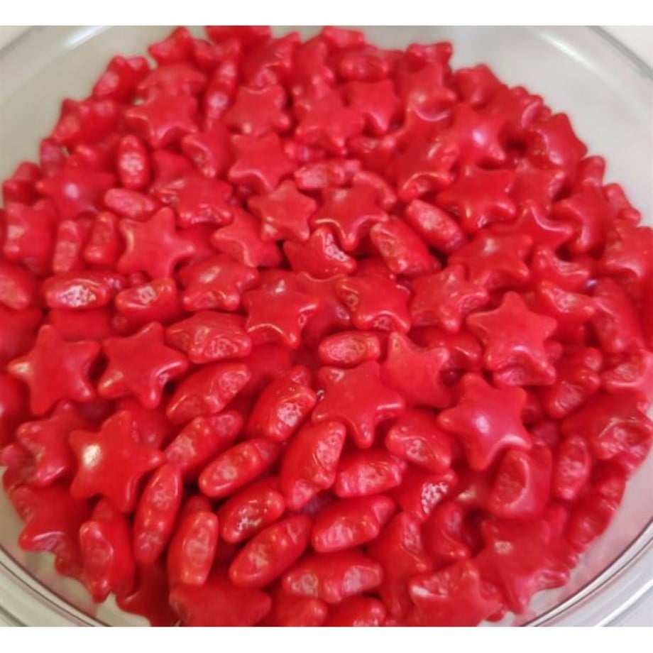  RENKLİ ŞEKER YILDIZ KIRMIZI 100 GR