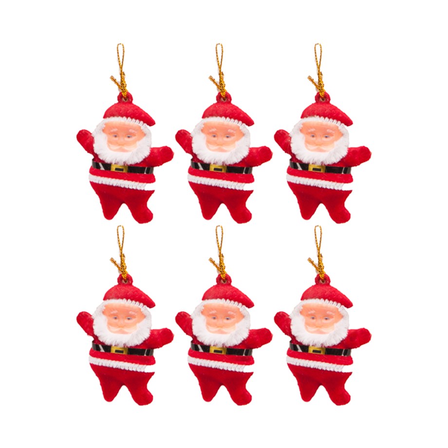  YB410 SİMLİ NOEL BABA AĞAÇ SÜS 6 LI YILBAŞI