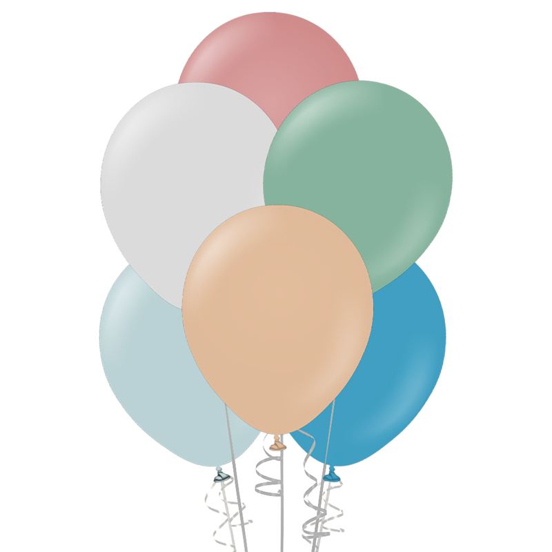 BALON PAKET PASTEL 100 LÜ  -RETRO MİX-