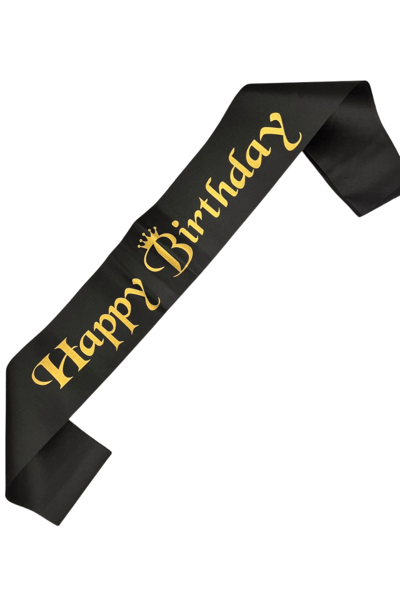 KUŞAK HAPPY BIRTHDAY BRS-4144-SY SİYAH GOLD