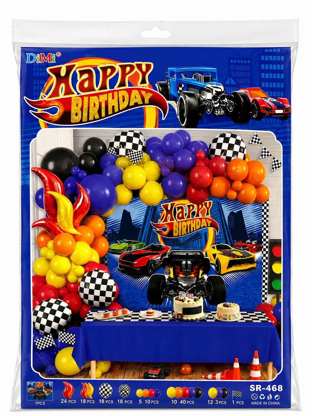 HOT WHEELS RACING PARTYBOX XL DOĞUM GÜNÜ FULL SET