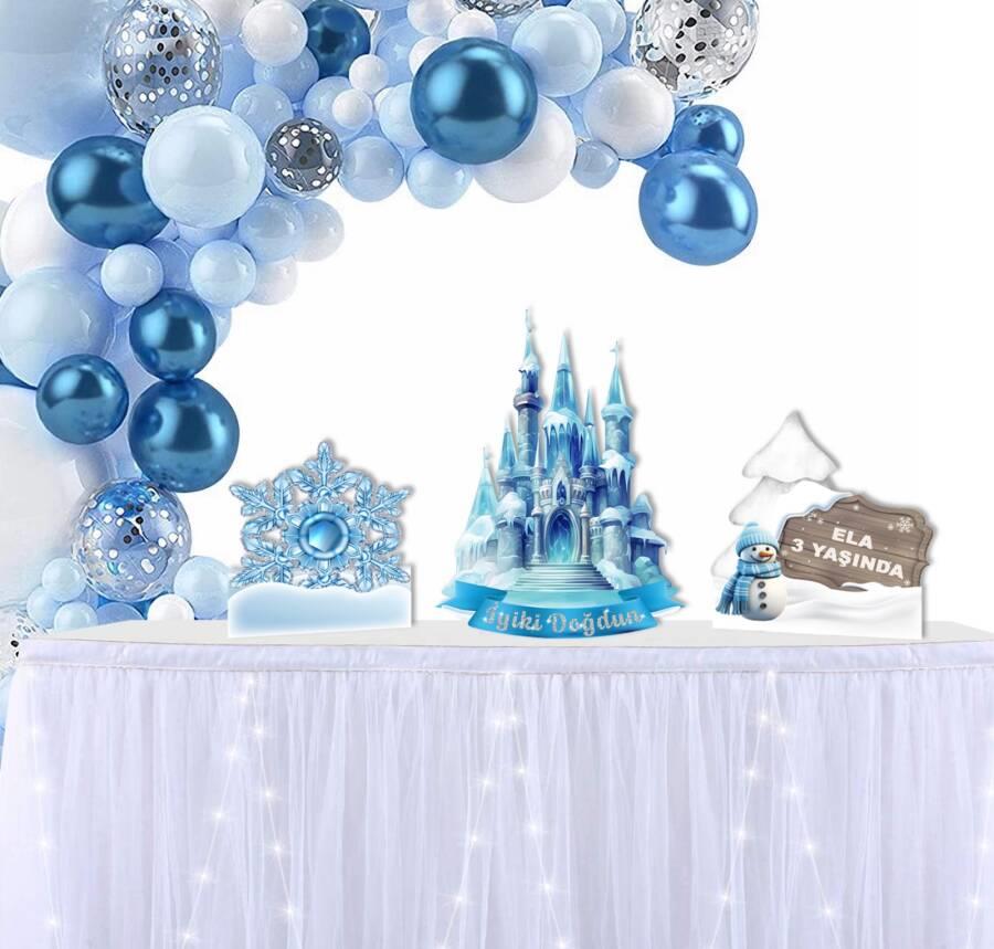 KAR TEMALI DEKORATİF PANO MASA ÜSTÜ SET 3 LÜ FROZEN