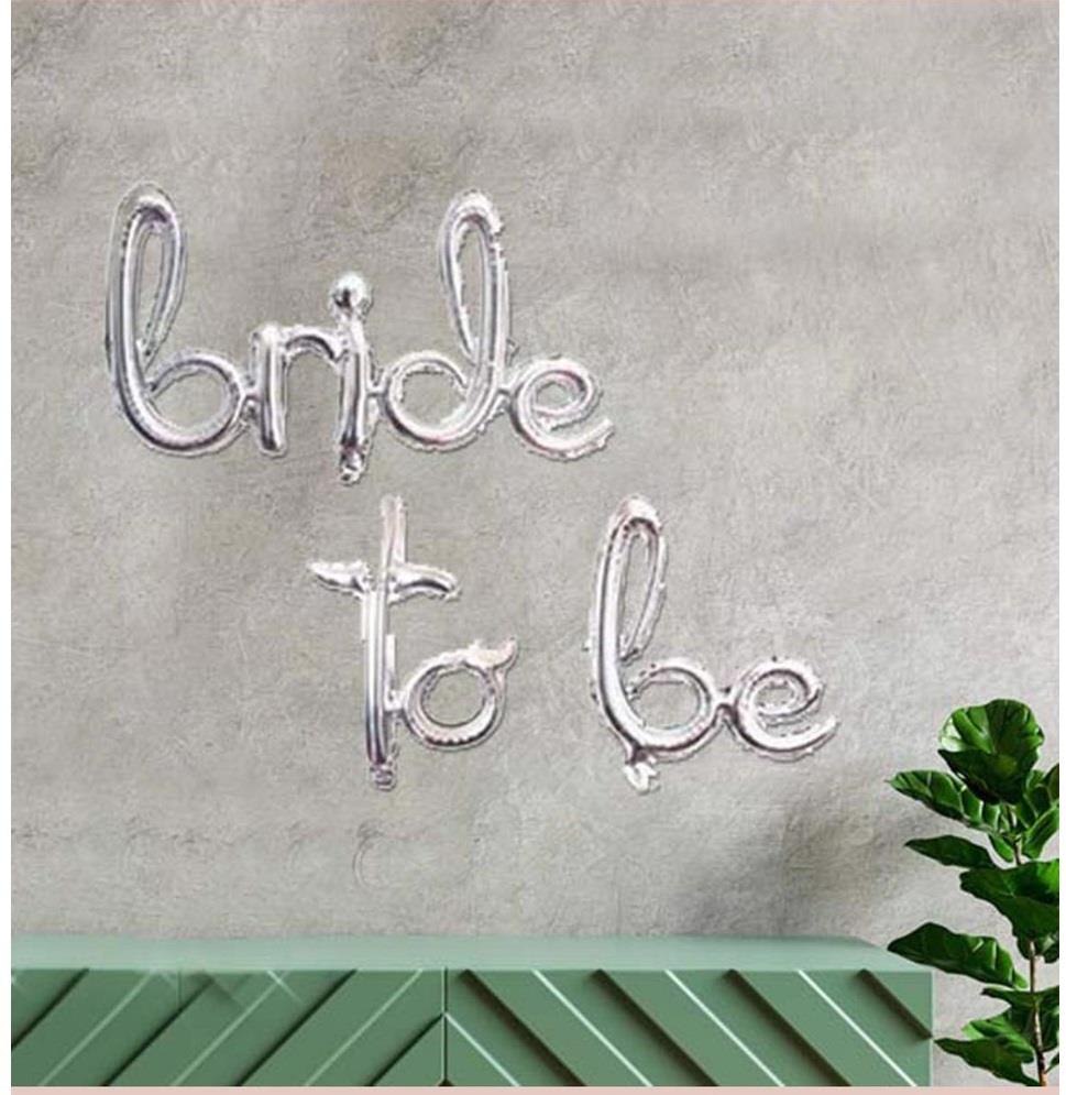 GÜMÜŞ BRIDE TO BE EL YAZISI FOLYO BALON KÜÇÜK HARF