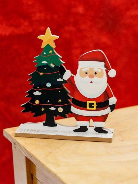 AST8602 YILBAŞI AHŞAP ÇAM AĞACI NOEL BABA 18.5x5x21CM