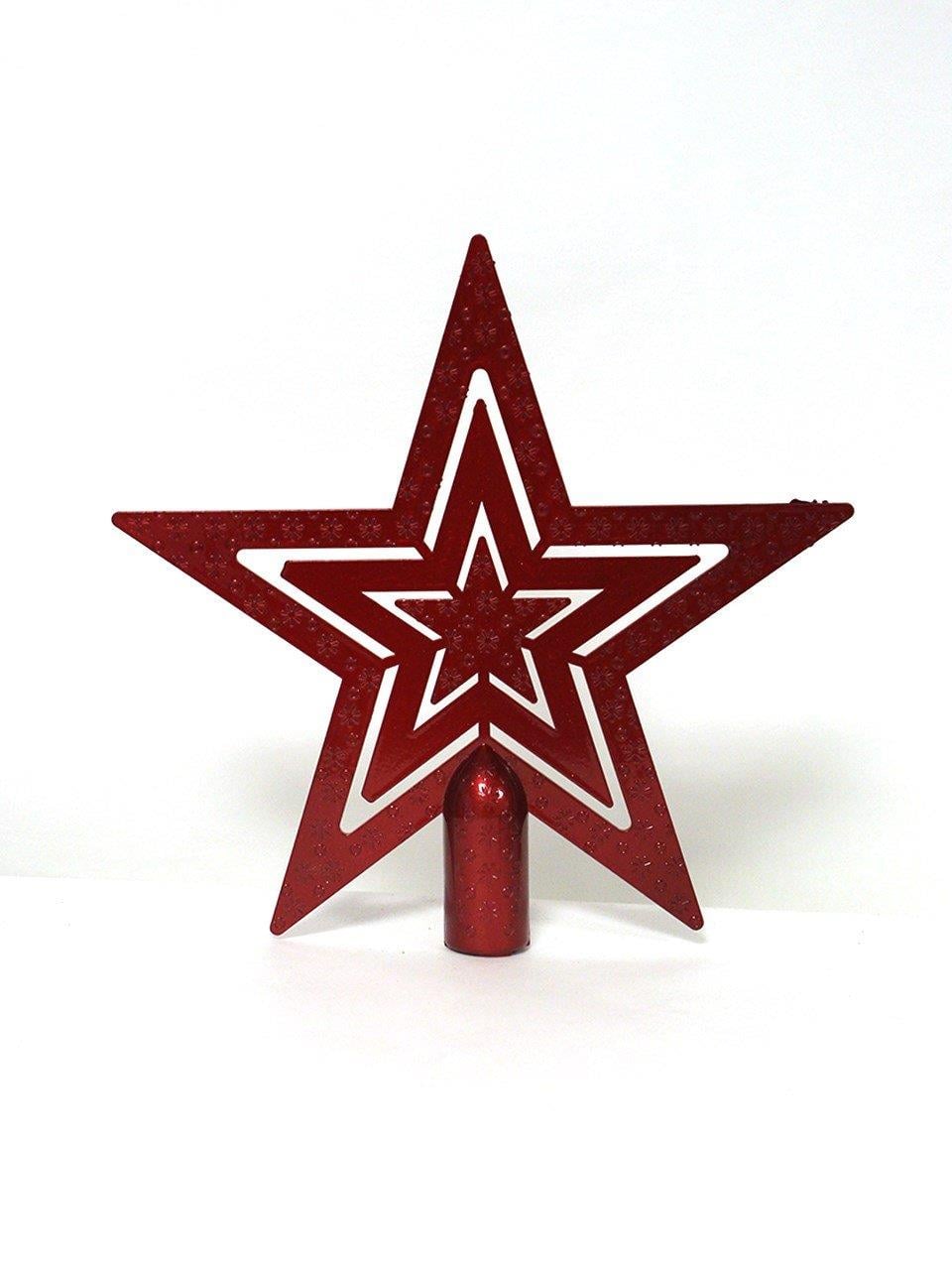 AST2822 YILBAŞI YILDIZ AĞAÇ TEPELİĞİ KIRMIZI 18CM