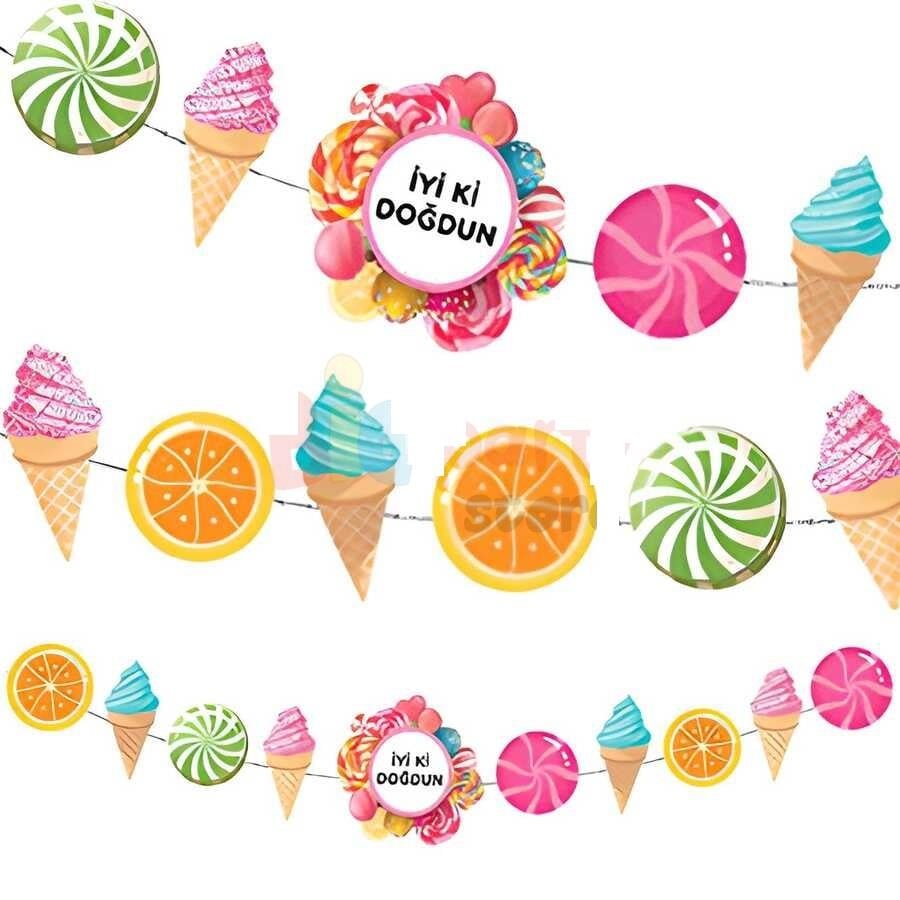 BNR - 03 ŞEKER DONDURMA PARTY BANNER 10 PARÇA