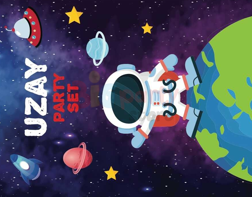 BNR-04 KAĞIT BANNER UZAY PARTY SET 10 PARÇA