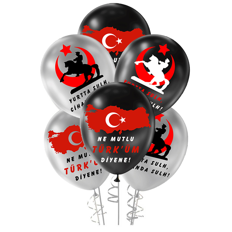 11'' BALON METALİK NE MUTLU TÜRKÜM DİYENE 10 ADET