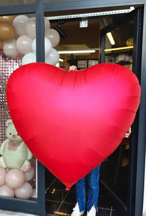36'' FOLYO MAT KIRMIZI DÜZ KALP 90 CM BALONEVİ