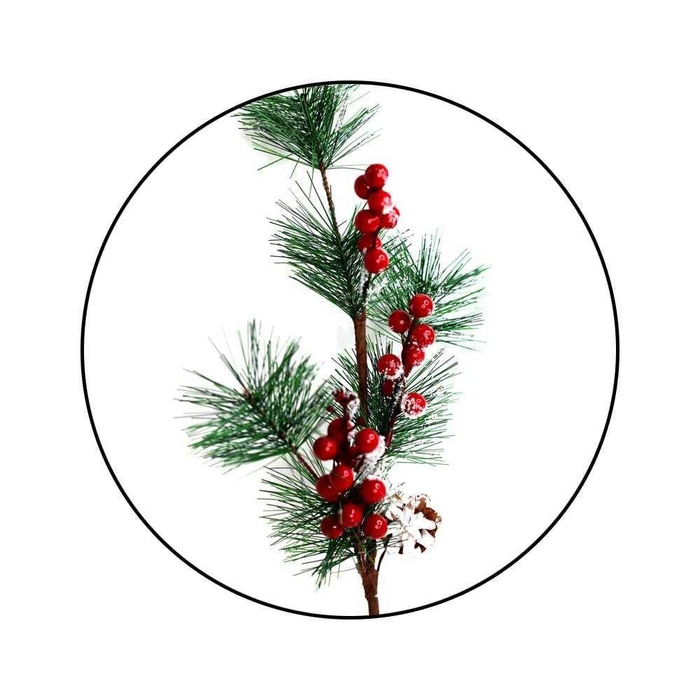 ORC-STK-24033  YAPAY ÇİÇEK KARLI - KIRMIZI KOKİNA KOZALAK 50 CM