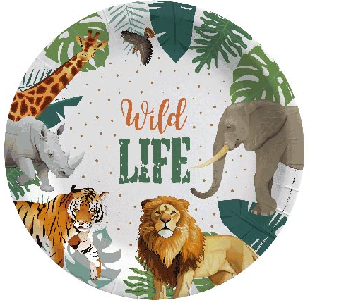 TABAK WILD LIFE  23 CM 8 ADET