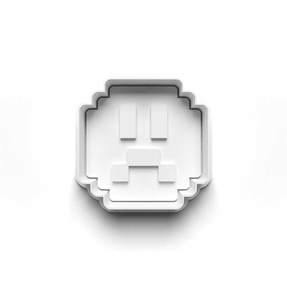 SMILEY PIXEL KURABİYE KALIBI KESİCİ VE DAMGASI 3D-0313_2
