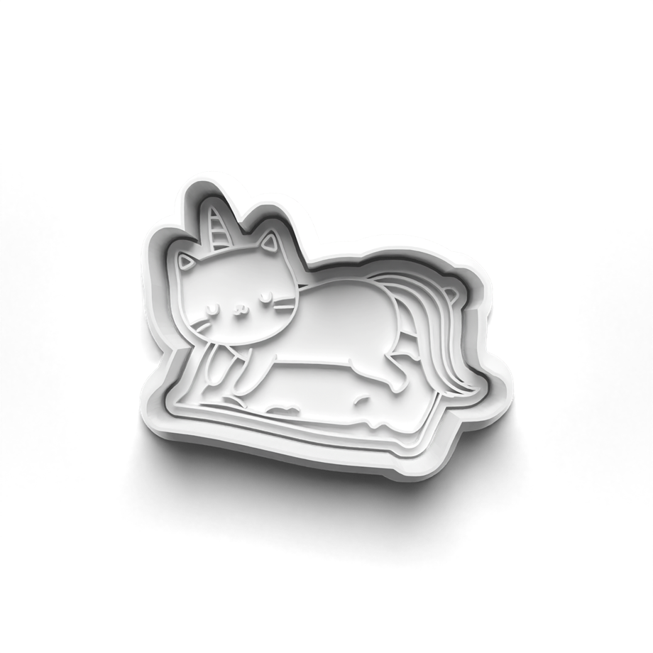 UNICORN KEDİ KURABİYE KALIBI KESİCİ VE DAMGASI 3D-0249_4