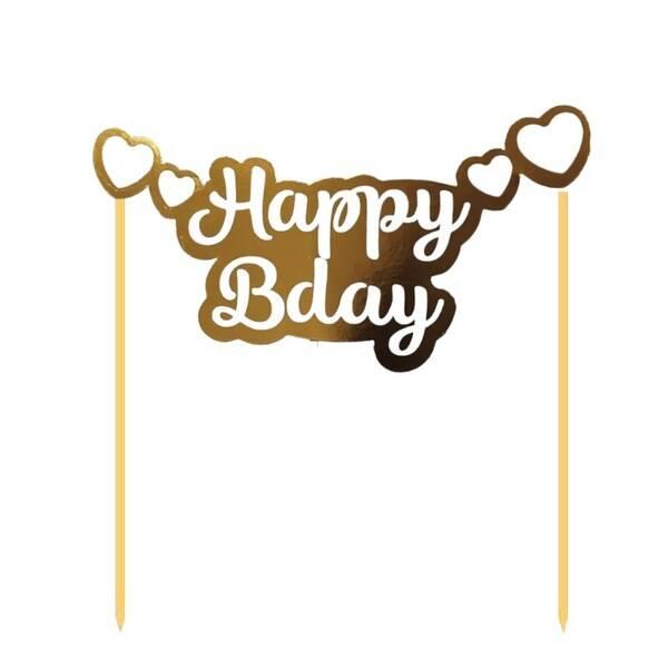 KÜRDAN PASTA ÜSTÜ HAPPY BDAY VARAKLI BEYAZ RENK