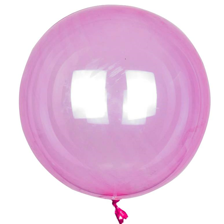 24 INCH ŞEFFAF BALON BOBO PEMBE