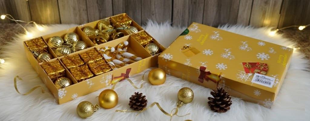 ERT-YIL-25221 YILBAŞI AĞAÇ SÜSÜ GOLD 24 PARÇA KAĞIT KUTULU P/Ç/T/B