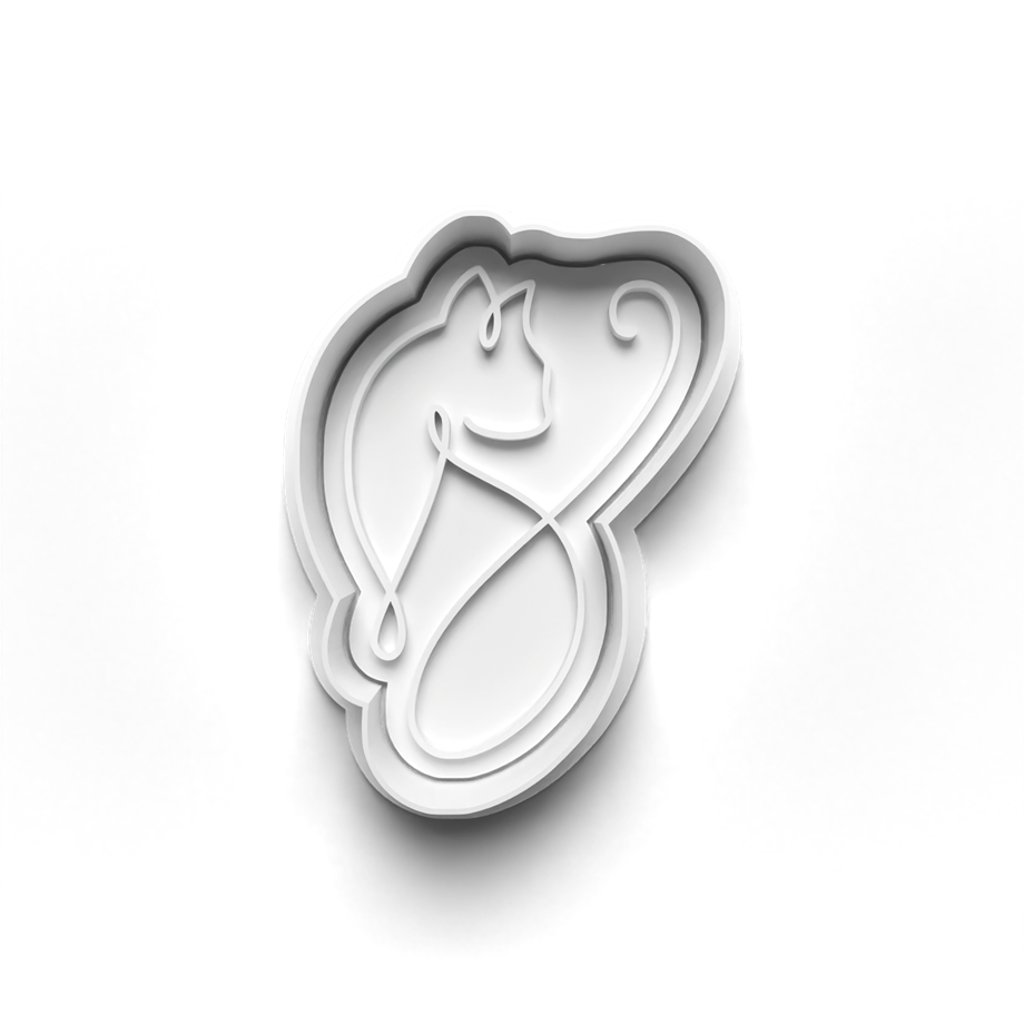 CAT LINE ART KURABİYE KALIBI KESİCİ VE DAMGASI 3D-0596_2