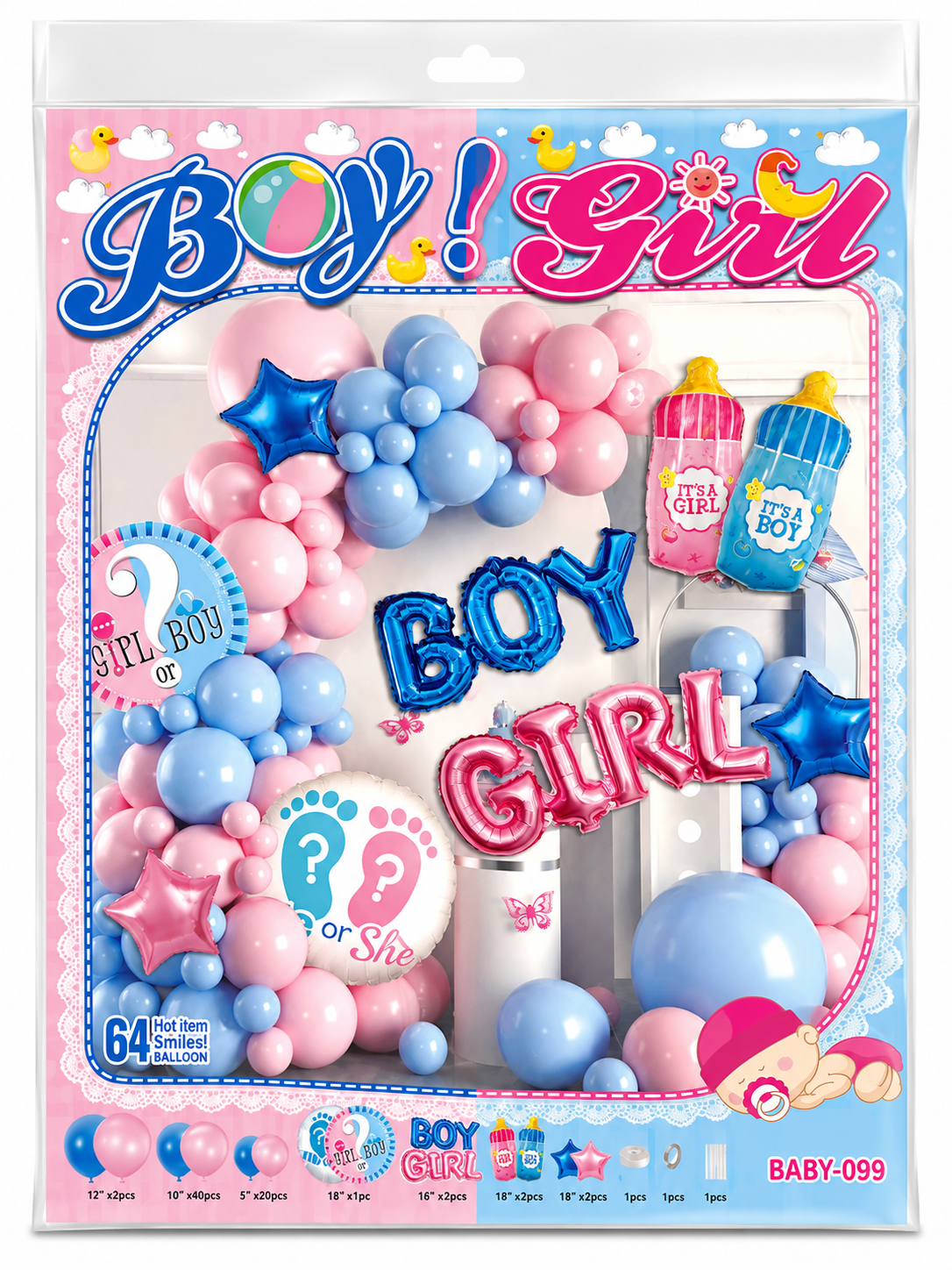 CİNSİYET PARTİSİ GIRLORBOY PARTYBOX XL FULL SET
