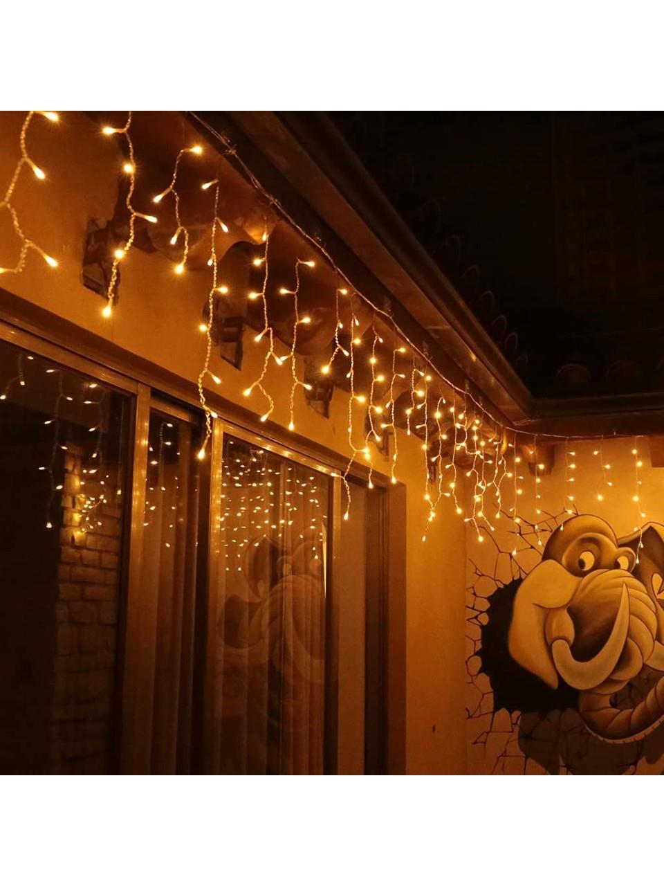 IŞIK LED PERDE SAÇAK LED FİŞLİ GÜNIŞIĞI 220V EKLEMELİ 3.5 MT X 50 CM