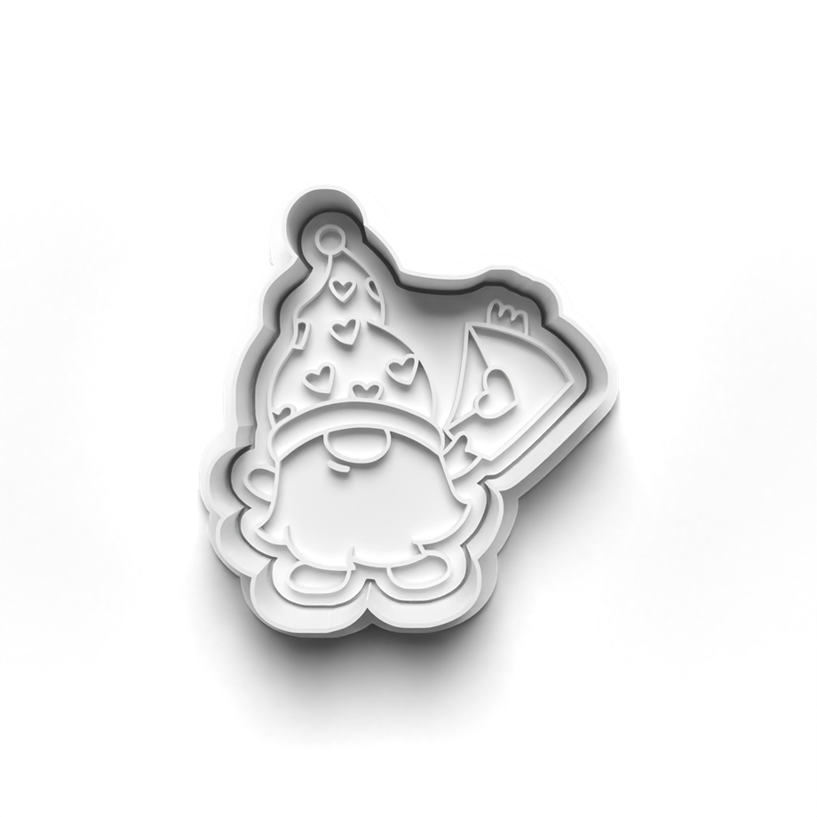 SEVGİLİLER GÜNÜ GNOMES KURABİYE KALIBI KESİCİ VE DAMGASI 3D-0526_2