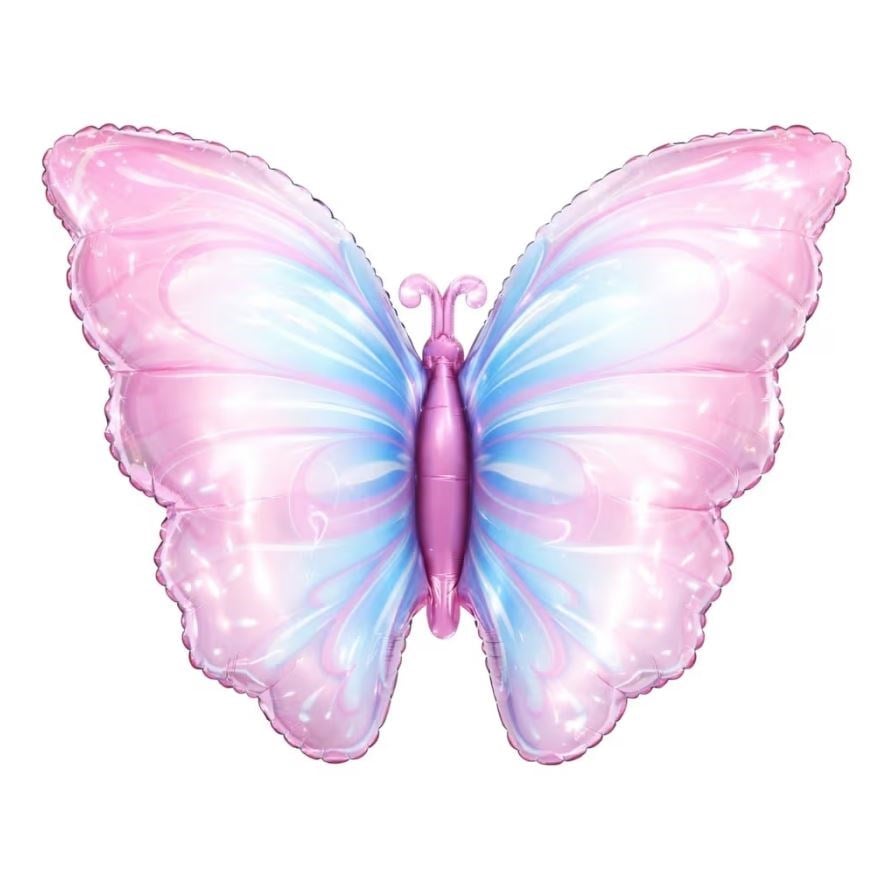 PEMBE MAVİ KELEBEK FOLYO BALON 1125 82X53 CM