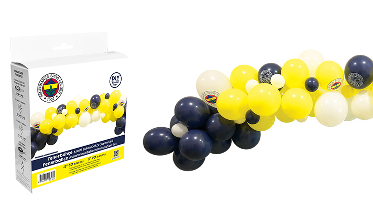 BALONEVİ FENERBAHÇE ASORTİ BALON DEKORASYON SETİ 70 Lİ
