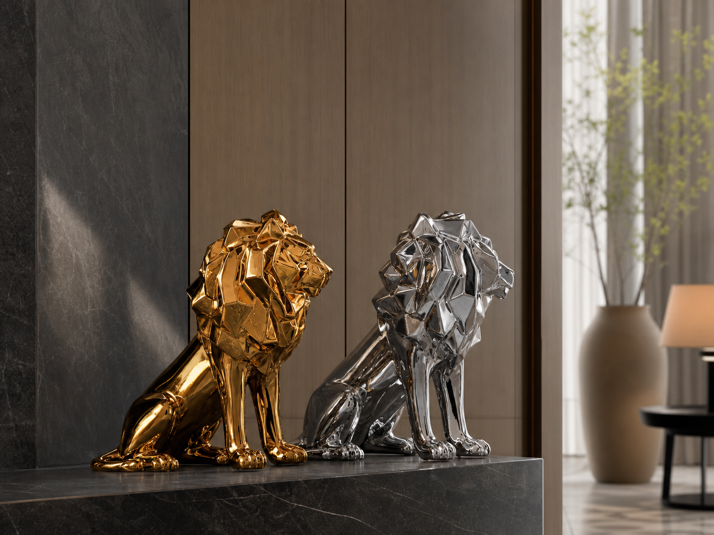 ERT-GFT-306 ROYAL LUXRY SERİSİ ASLAN GOLD HEYKEL 43 X 27 CM