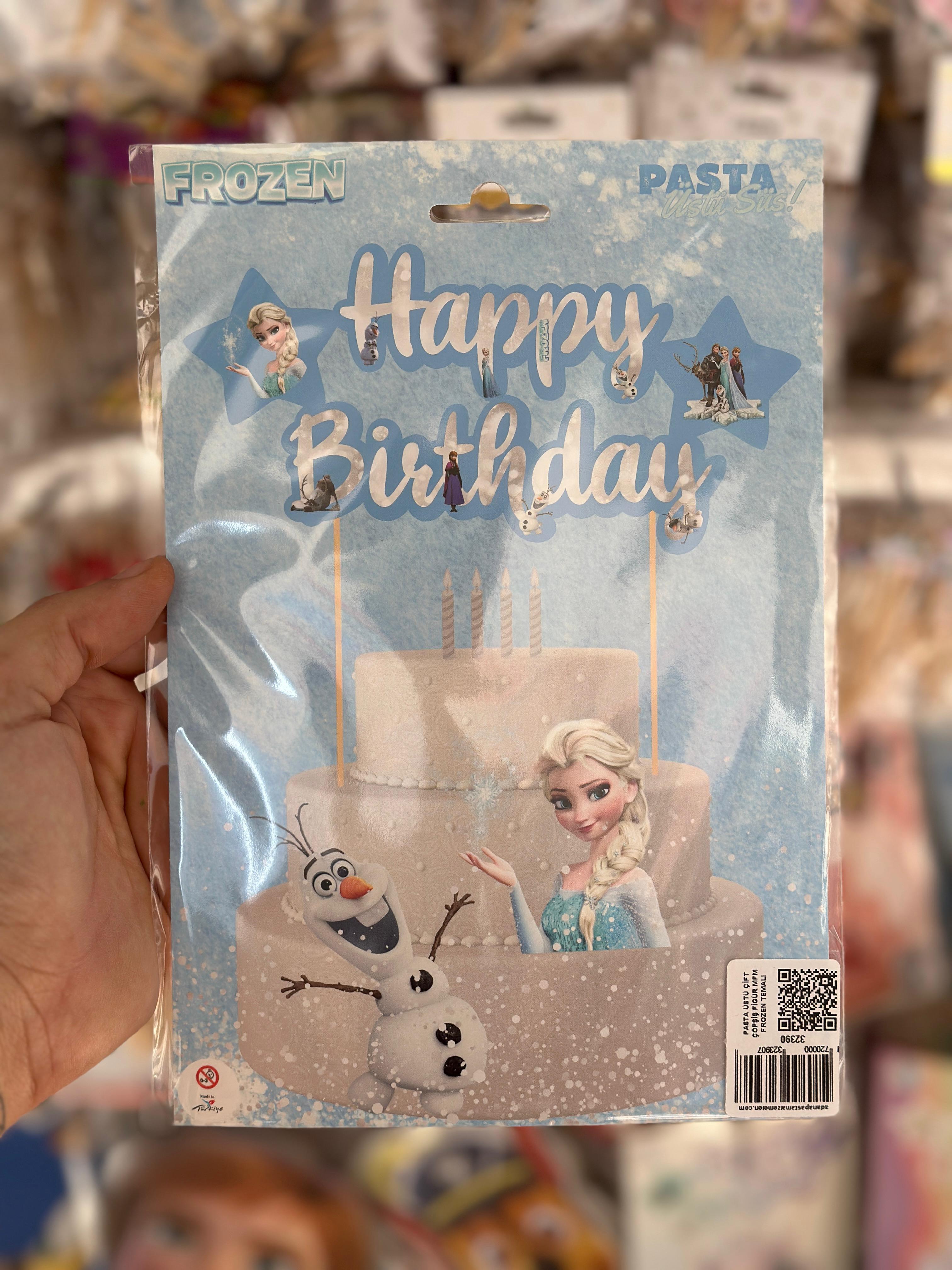 PASTA ÜSTÜ ÇİFT ÇÖPŞİŞ FİGÜR  FROZEN TEMALI