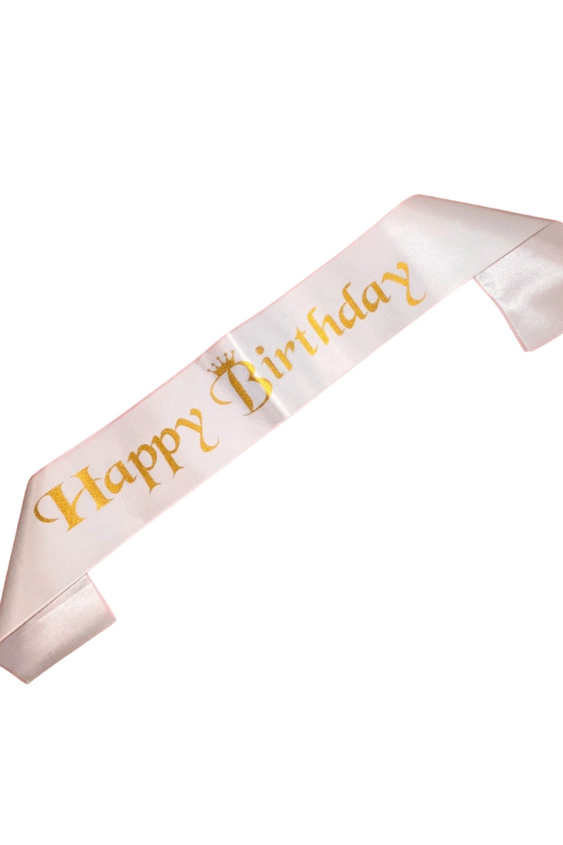 KUŞAK HAPPY BIRTHDAY BRS-4144-BEY BEYAZ GOLD