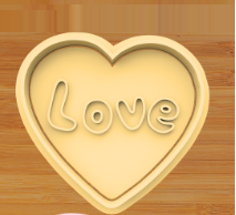 KALP KURABİYE KALIBI LOVE BASKILI 3D-0530_3