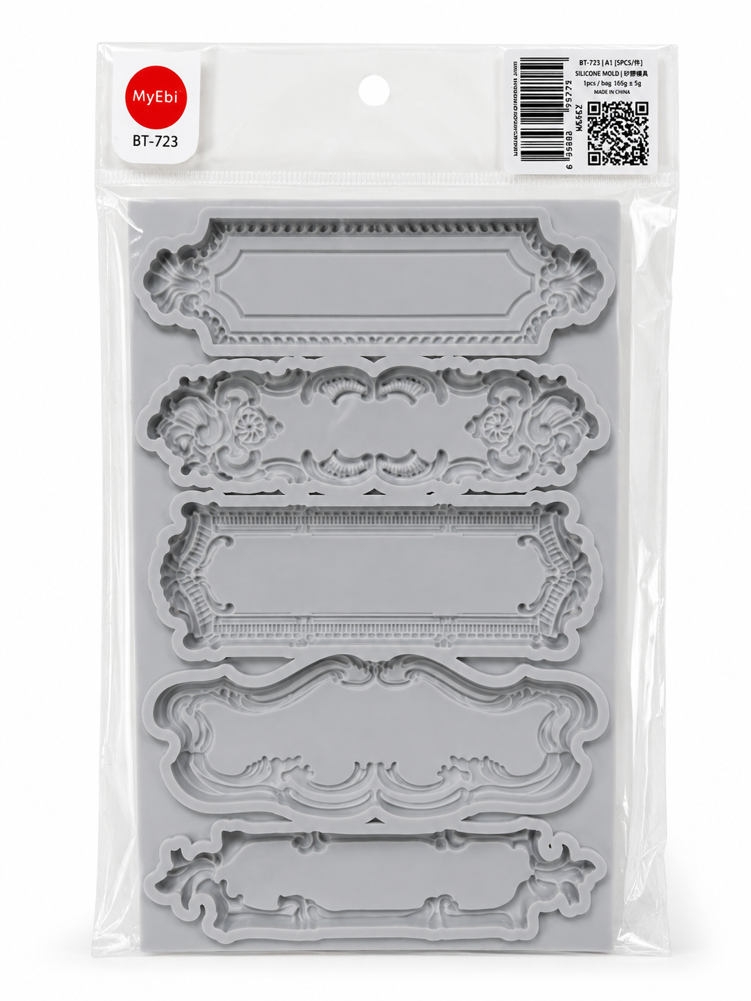 BT-723 5 Lİ ÇERÇEVE SİLİKON KALIP BORDÜR 13 CM X 22 CM