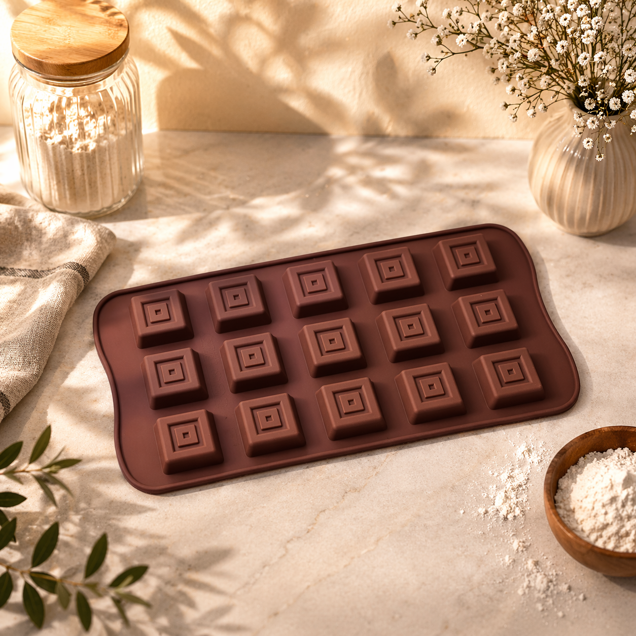 ÇİKOLATA KALIBI - SİLİKON - KARE KRS-20