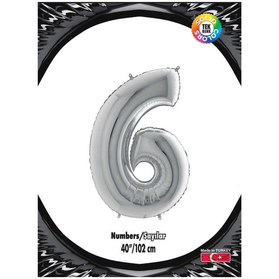 6 GÜMÜŞ 40 INCH FOLYO BALON  KİKA 0899 | AdanaPastaMalzemeleri.com 6 GÜMÜŞ 40 INCH FOLYO BALON  KİKA 0899
