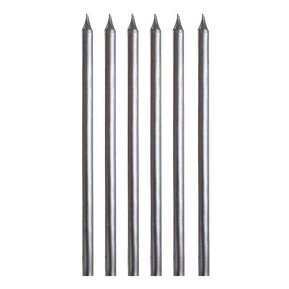 6 LI GÜMÜŞ MUM 20 CM VZY